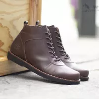 Sepatu Boot Kulit asli Bradleys Anubis Original (Brown, Black & Tan)