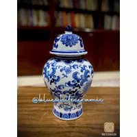 Guci (Tochin) Mini Keramik Antik Cina Motif Dutch #BllueWhite021