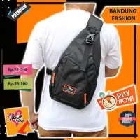 Tas Selempang Pria Waist Bag Distro Original Branded Eiger Style TL231 - Black