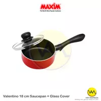 Maxim Valentino 18 cm Panci Teflon Saucepan Glass Cover