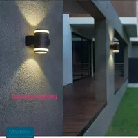 Lampu dinding hias taman LED sorot waterproof 2x5w 2 arah wall Dekor