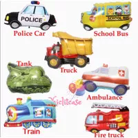 Balon foil karakter mobil JUMBO car bus truck polisi train kereta
