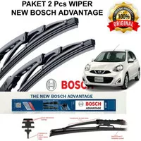 Wifer Bosch Original Nissan March / Wiper Karet Kaca Depan Mobil 2pcs
