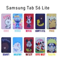 Samsung Tab S6 Lite P615 Sarung Case Karakter Cartoon Flip Case Cover