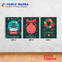 Poster Hiasan Dinding Merry Christmas Natal Design Interior Custom SBY