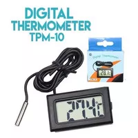 Digital LCD Thermometer Mini Black 1 Mtr Probe utk Fridge,Aquarium,dll