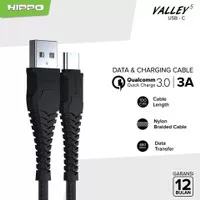Hippo Valley 5 kabel data charger usb Type C - Grey