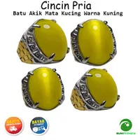 Batu Cincin Akik Mata Kucing Warna Kuning Yellow Cat Eye