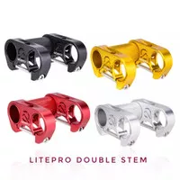 Litepro Double Stem Riser Handlebar Sepeda Lipat 25.4 mm