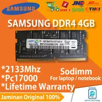 RAM LAPTOP SAMSUNG DDR4 4GB SODIMM 2133Mhz PC17000 NOTEBOOK MEMORY