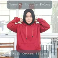 Sweater Hoodie Wanita Polos Jumper M-XXL Unisex Matt Cotton Fleece