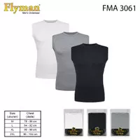 Flyman A-Shirt Kaos Dalam Pria FMA 3061 - Hitam,Putih,Abu - M,L,XL - Abu-abu, L