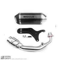 KNALPOT REMUS HEXAGONE EXHAUST BLACK LOGO VESPA SPRINT PRIMAVERA