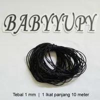 Tali Kulit 1 mm Warna Hitam 10 meter - Bahan Aksesoris Kalung Gelang