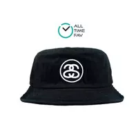 Topi Stussy SS Logo Bucket Hat Black Original BNWT