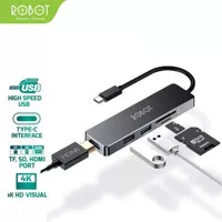 Robot HT240S USB C Hub 5 In 1 Tipe C 4K HDMI USB 3.0 Card Reader