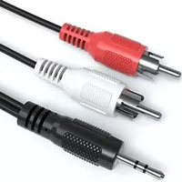 kabel jack audio rca 3.5mm untuk speaker/salon aktif ke hp 2 in 1