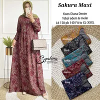 NEW SAKURA JUMBO MAXY TERBARU GAMIS JUMBO BAHAN KAOS DENIM TEBAL ADEM