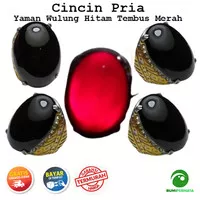 Batu Cincin Pria Akik Yaman Wulung Tembus Warna Merah