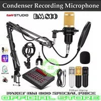 paket mic condenser bm 800 with soundcard youtuber bigo live recoding