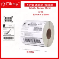 KERTAS STICKER THERMAL 58 MM cocok untuk printer Label 58MM