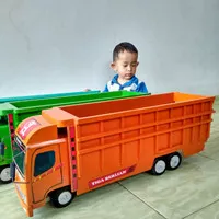 Miniatur mobil truk tronton oleng kayu truck oleng besar 70cm mainan