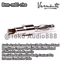 Vermouth Banana Plugs Rhodium for Speaker Cable with rubber jacket