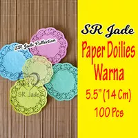 Paper Doilies Warna 5.5" 14 cm 100 Doyleys Tatakan Kue Alas Toples