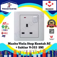 STOP KONTAK COLOKAN LISTRIK AC + SAKLAR MASKO VIOLA SNI