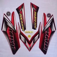 lis body/ striping/stiker + Emblem yamaha rx king merah 2008 kw super