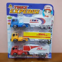 Mainan mobilan truck expedisi tiki dhl j&t - mainan truk mobil cargo