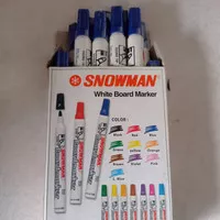 spidol snowman whiteboard biru 1 pack isi 12