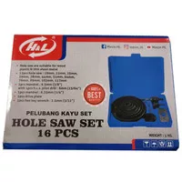 HL Hole Saw Set Kit 16 Pcs Holesaw Pelubang Kayu