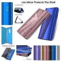 Flip miror Samsung J3 pro sarung clear view standing book cover case