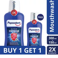 PEPSODENT Mouthwash Active Defense 300ml (FREE PEPSODENT 150ml)