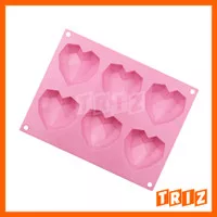 Cetakan Kue Cake Coklat Jelly Silikon Hati Heart Love Geometry 6 Cav
