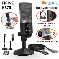 FIFINE K670 USB Microphone for Recording Streaming Voice Overs SILVER