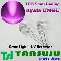 LED 5mm Super Bright Bening NYALA UNGU Ultraviolet Tumbuh Grow Light