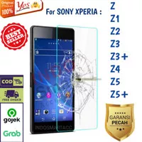 Tempered Glass Sony Z Z1 Z2 Z3+ Z4 Z5 Z5+ Anti Gores Kaca Bening Yes