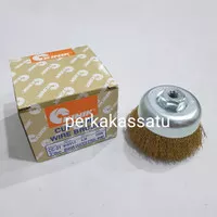 SIKAT KAWAT KUNINGAN GERINDA 3 KINIK CUP WIRE BRUSH 75MM 3 INCI 75 MM