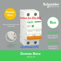 New MCB Domae Schneider 2 phase 6a/10a/16a/20a- 6KA