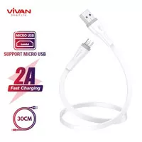 Kabel powerbank charge Vivan Original Pendek micro usb cable cas