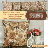 SARUNG BANTAL SOFA SHABBY CHIC MINIMALIS/ SBK SET 40X40 ASTER BROWN