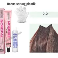 maji fashion 5.5 + oxidant 75ml bonus sarung tangan plastik