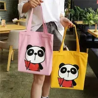 TOTE BAG PANDA KANVAS TAS SELEMPANG WANITA FASHION TOTEBAG TAS KULIAH