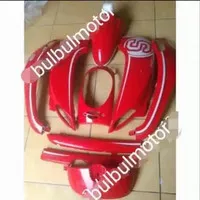 Honda scoopy fi Cover body halus set merah plus striping