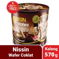 NISSIN Wafer Coklat 570 gr - Kaleng Bulat Wafers Chocolate 570g