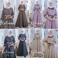 Kalinna Dress Original Shofiya Hijab - Baju Gamis Wanita Kekinian - brown coksu