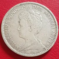 Uang Koin Perak Kuno 1 G Wilhelmina Mantel Tahun 1913 Silver Coin