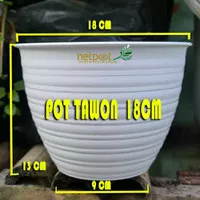 Pot Tawon 18cm Putih-Pot Plastik 18cm Pot Bunga Tawon